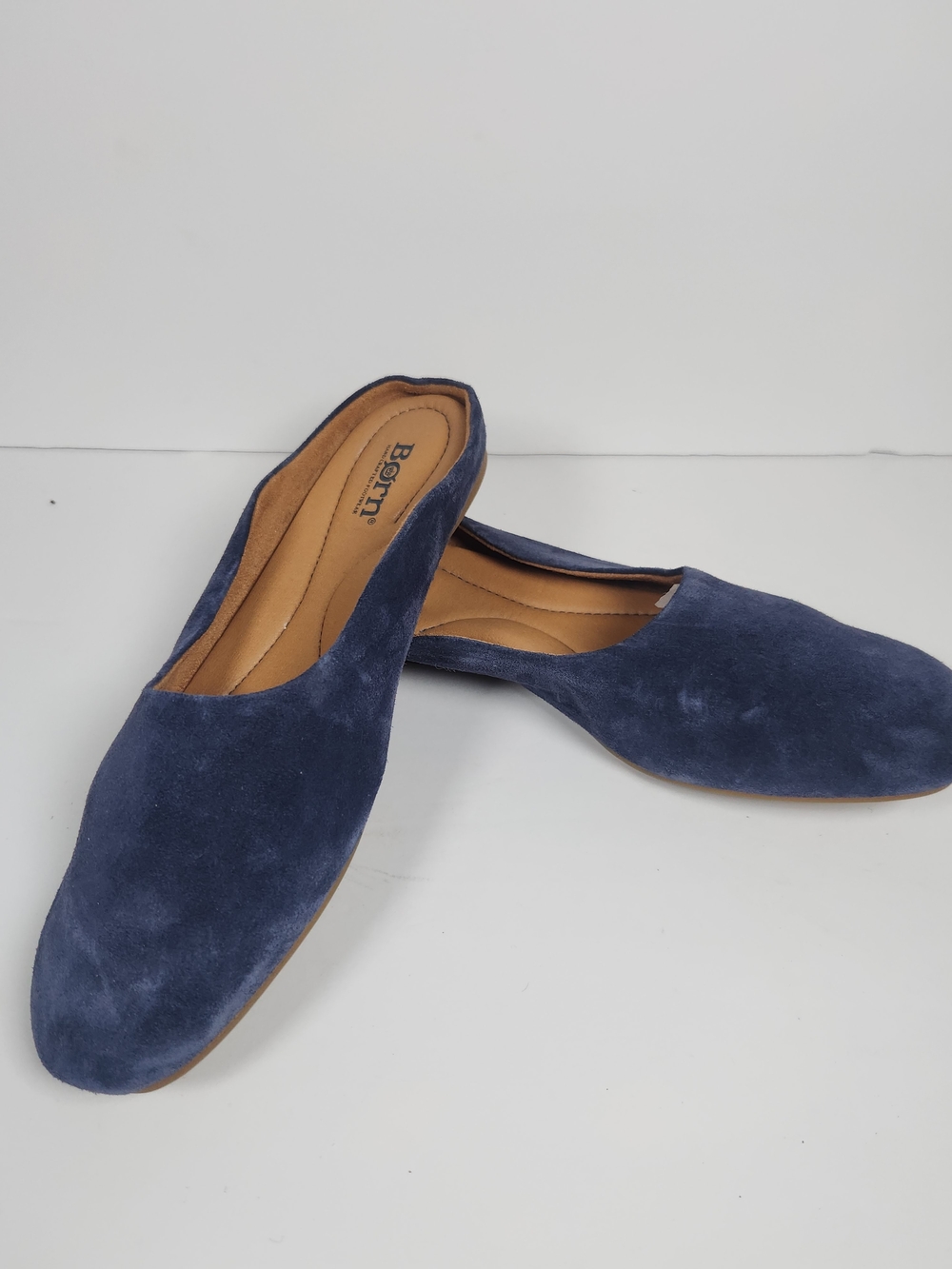 Børn Khelly Navy Blue Suede Loafer Mules Clogs Slip On Comfort Shoes 9.5M